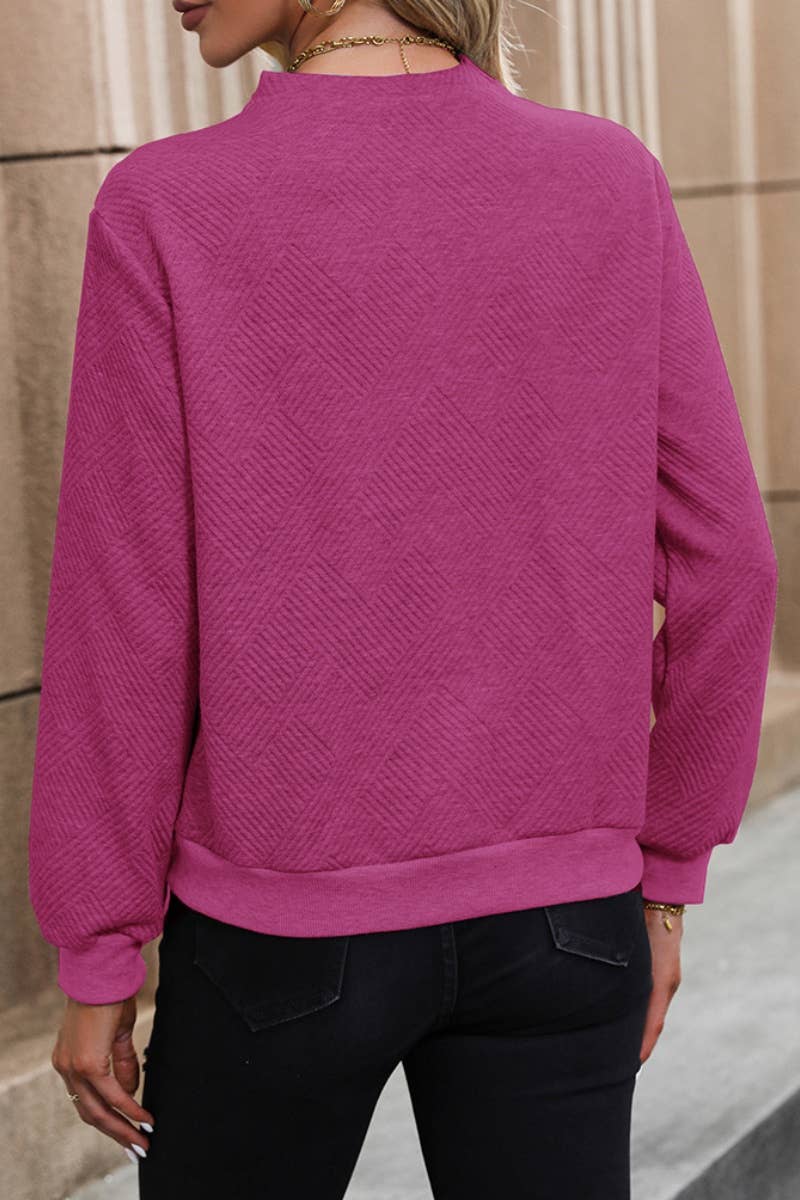 CWOSWL6591_WINTER PATCHWORK BUTTON LONG-SLEEVED SWEATER