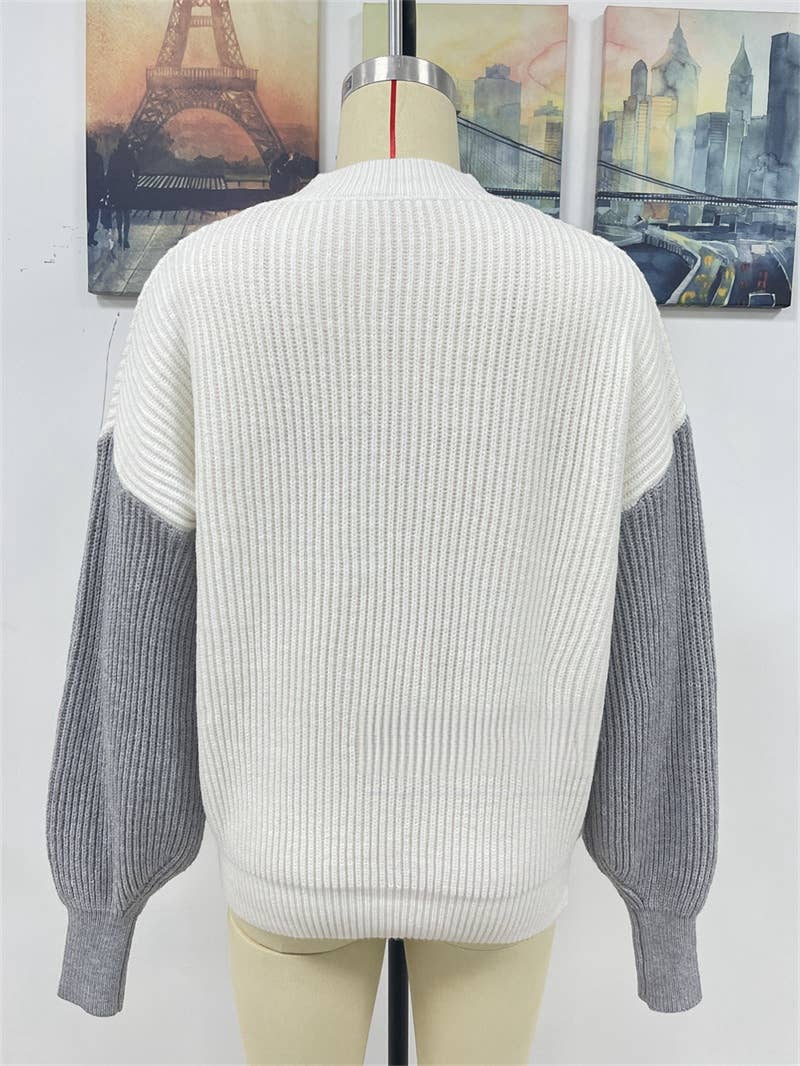 CWOSWL1400_Crew Neck Pullover Casual Sweater