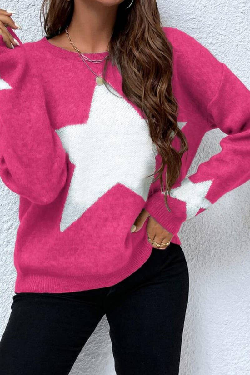 CWOSWL6262_LONG SLEEVE PULLOVER CREWNECK RIBBED KNIT SWEATER