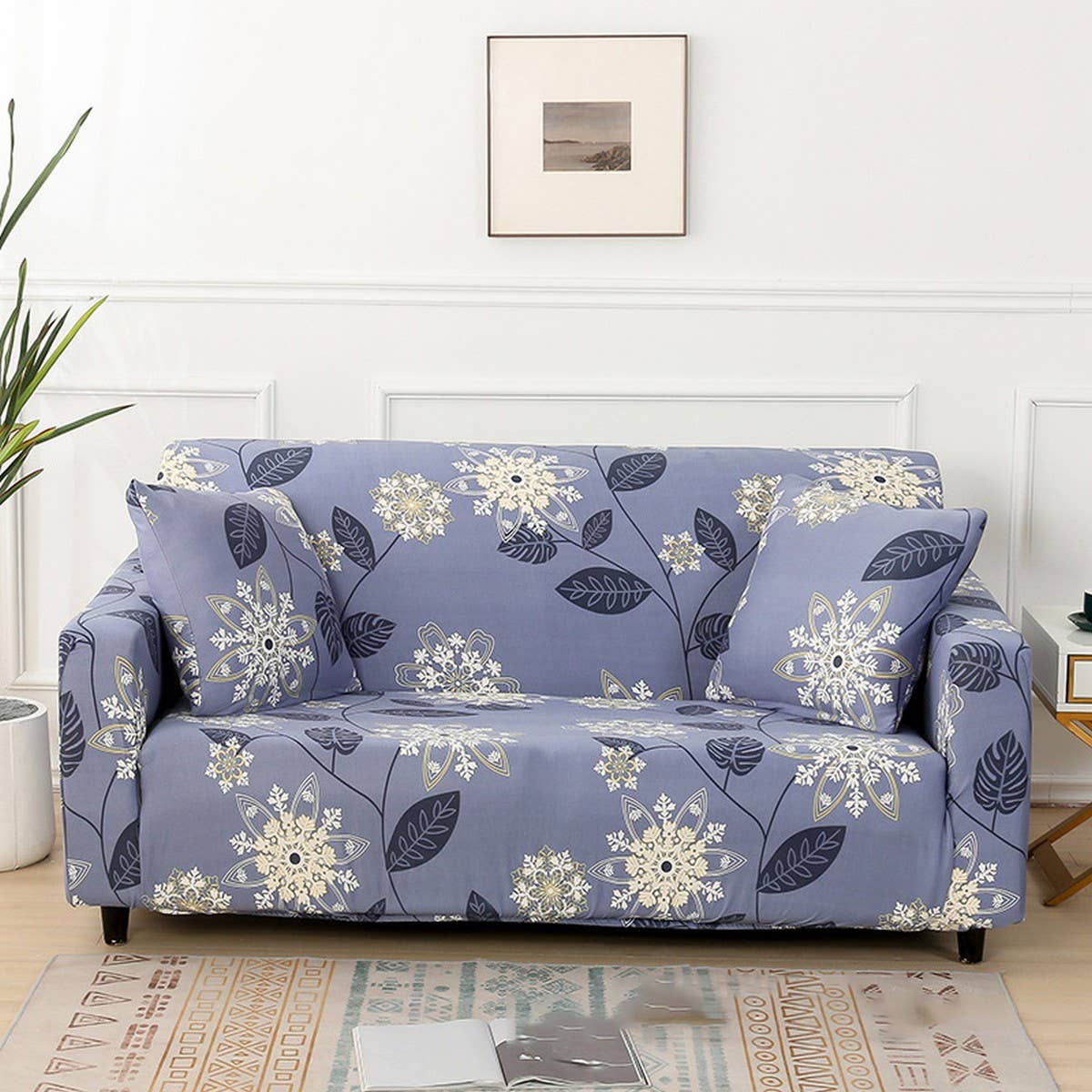 Solid Stretch Sofa Cover, Full Wrap, 2?? Seat_CWMM8314