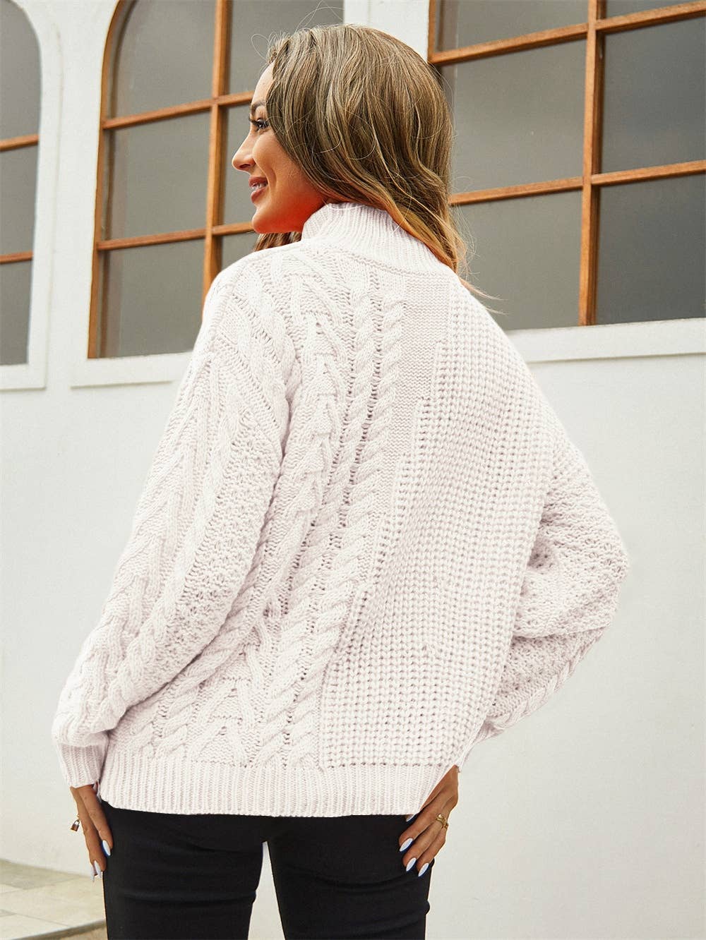 CWOSWL1035_Turtle Neck Long Sleeve Pullover Sweater