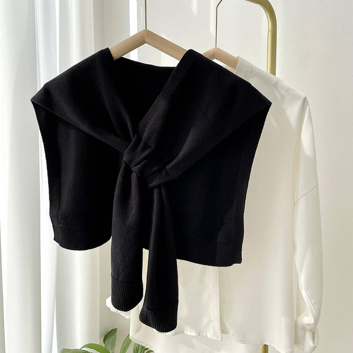 Solid Color Knitted Knotted Shawl??œCasual & Cozy _CWASC0757