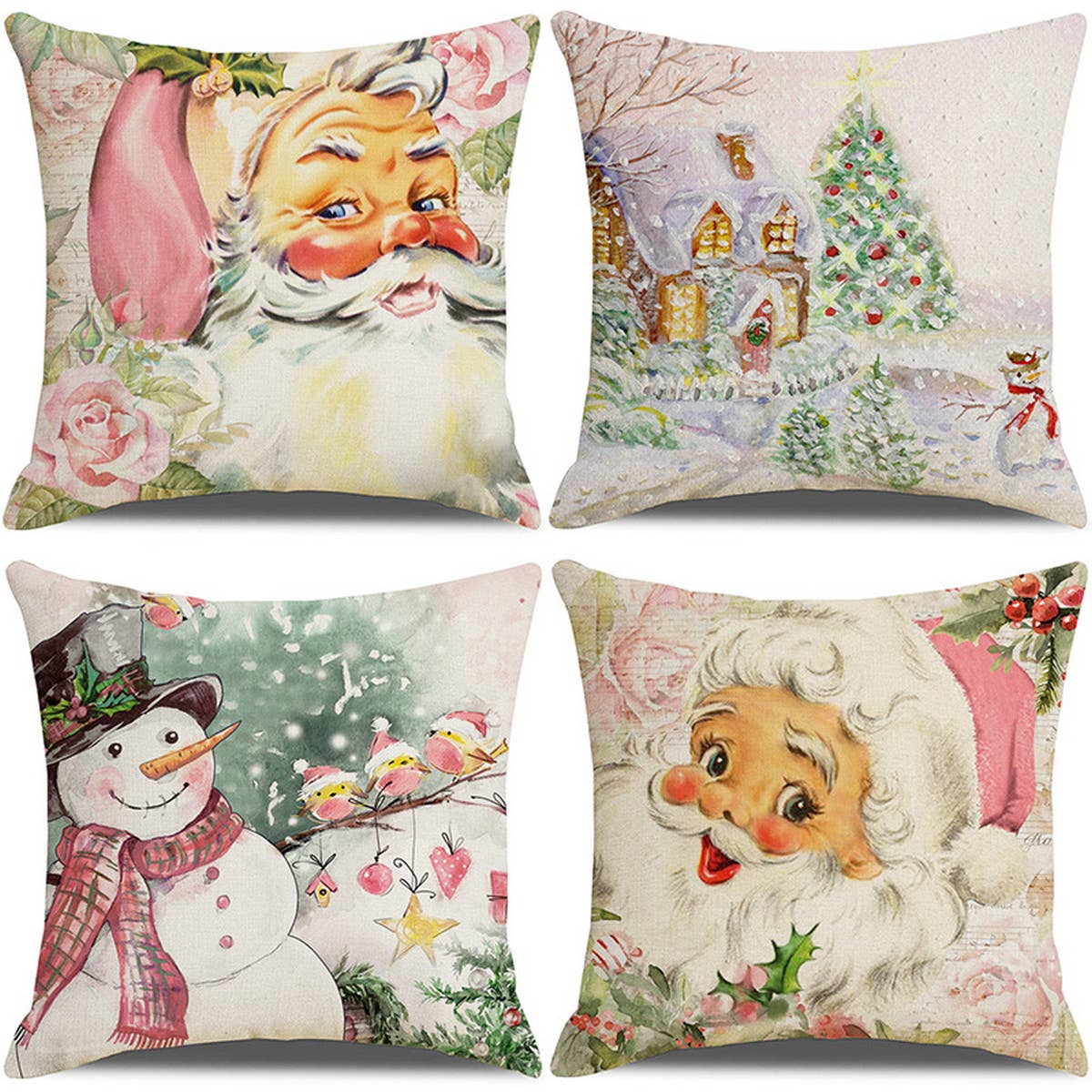 PINK ELK CHRISTMAS PILLOWCASE_CWMM1382