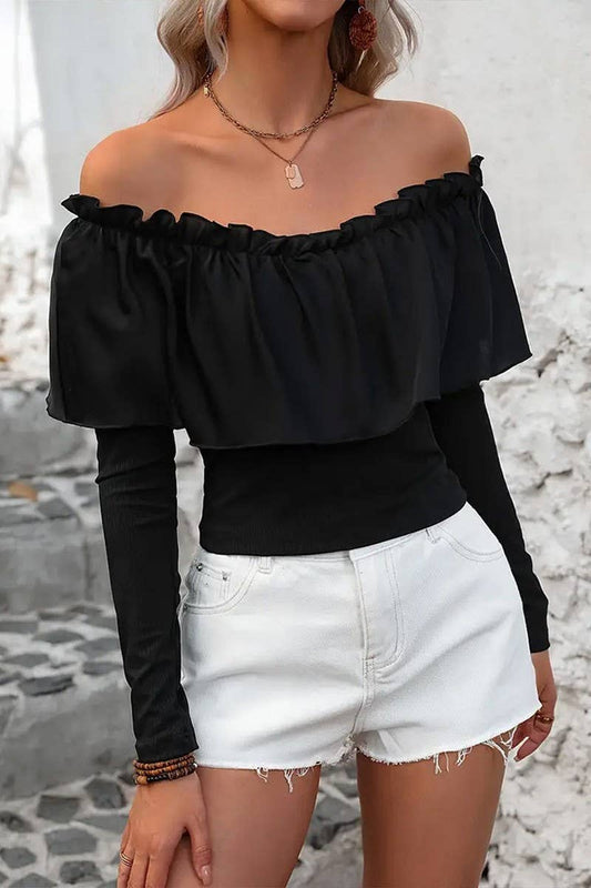 CWTTL2013_SEXY HOT GIRL SLIM FIT TOP WITH ONE SHOULDER NECK