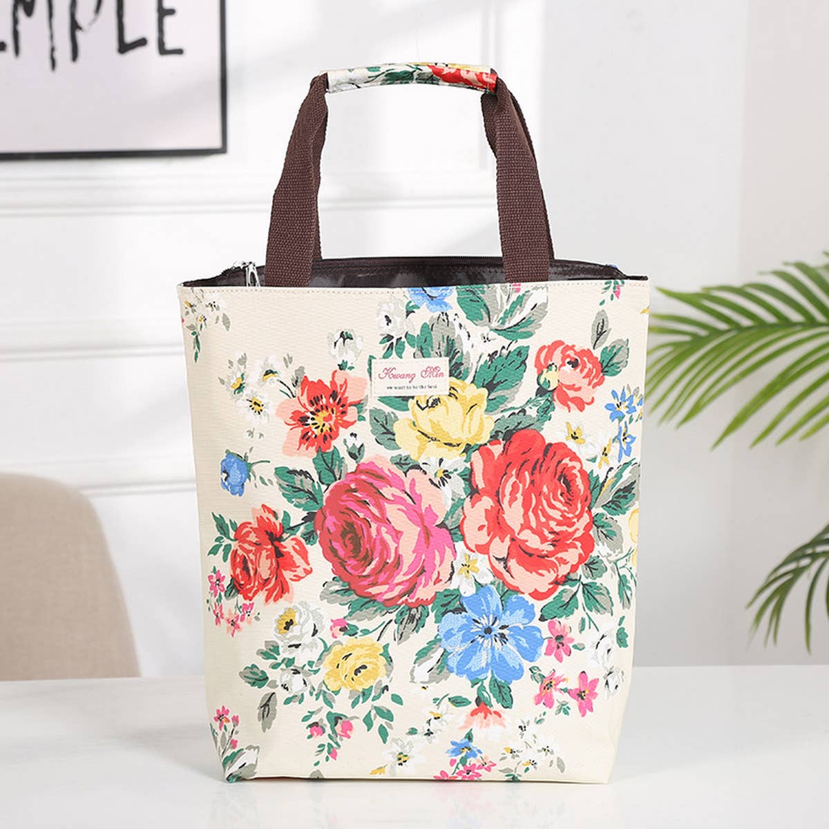 WATERPROOF FLORAL MULTI-LAYER CANVAS SHOULDER BAG_CUAB0189