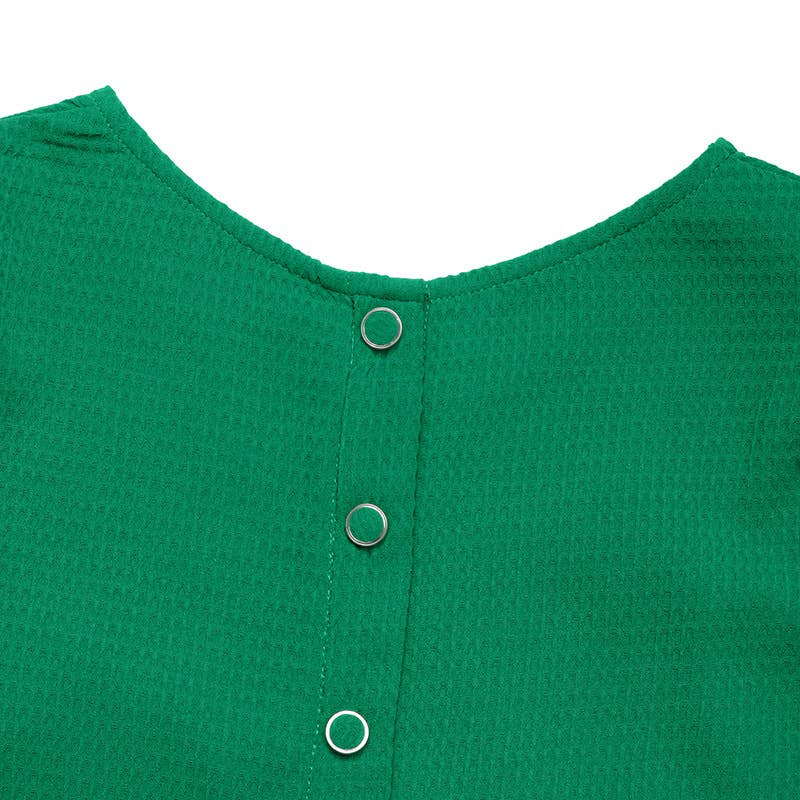 Casual style ruffled solid color texture shirt