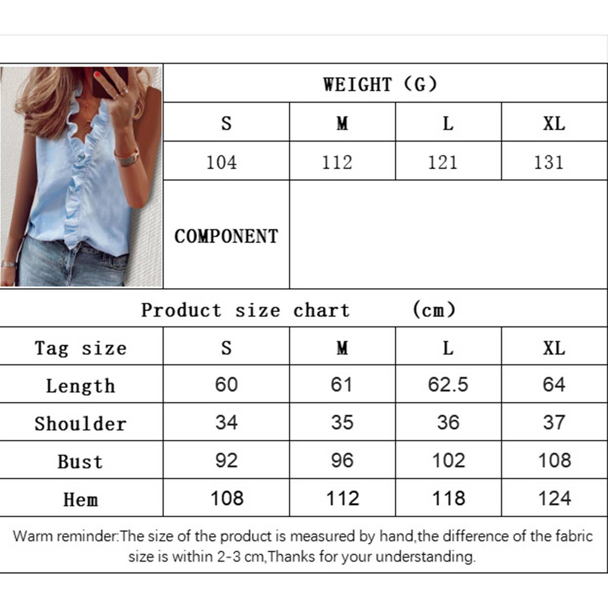 Commuter style wood ear trim V-neck chiffon