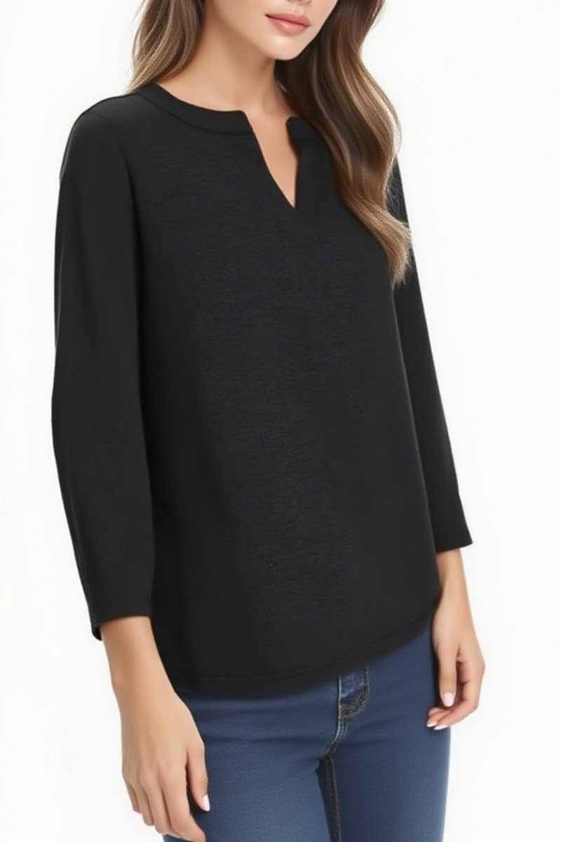 CWTTL01009_SUMMER LOOSE CASUAL THREE-QUARTER SLEEVE T-SHIRT