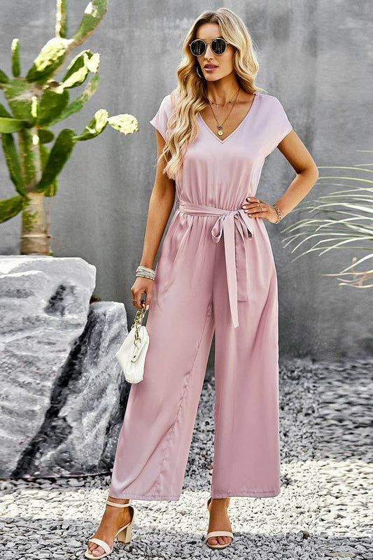 CWSJS1350_SUMMER TEMPERAMENT COMMUTING WIDE-LEG JUMPSUIT