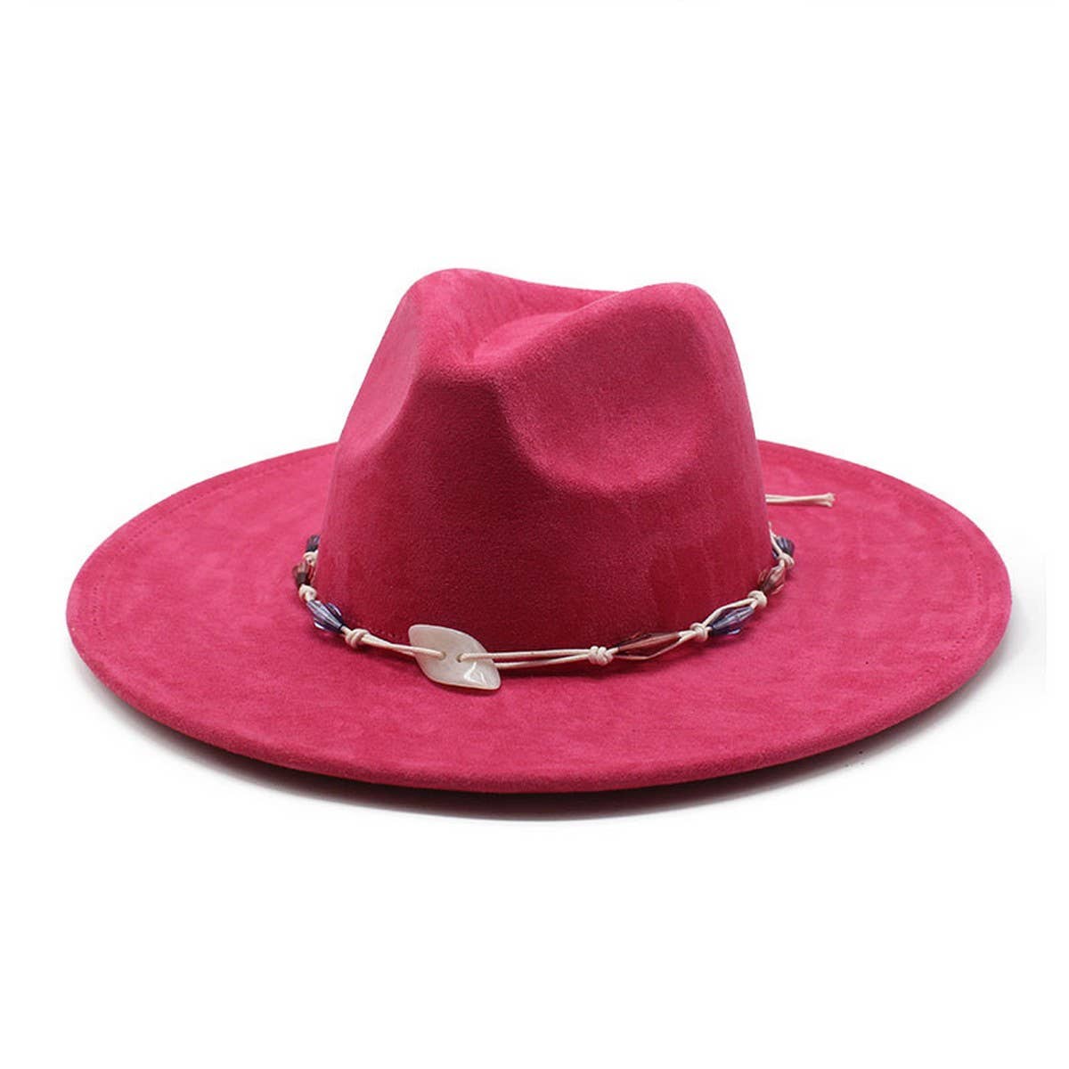 RETRO ETHNIC STYLE TASSEL SUEDE HAT WOOLEN JAZZ HAT_CWAH2524