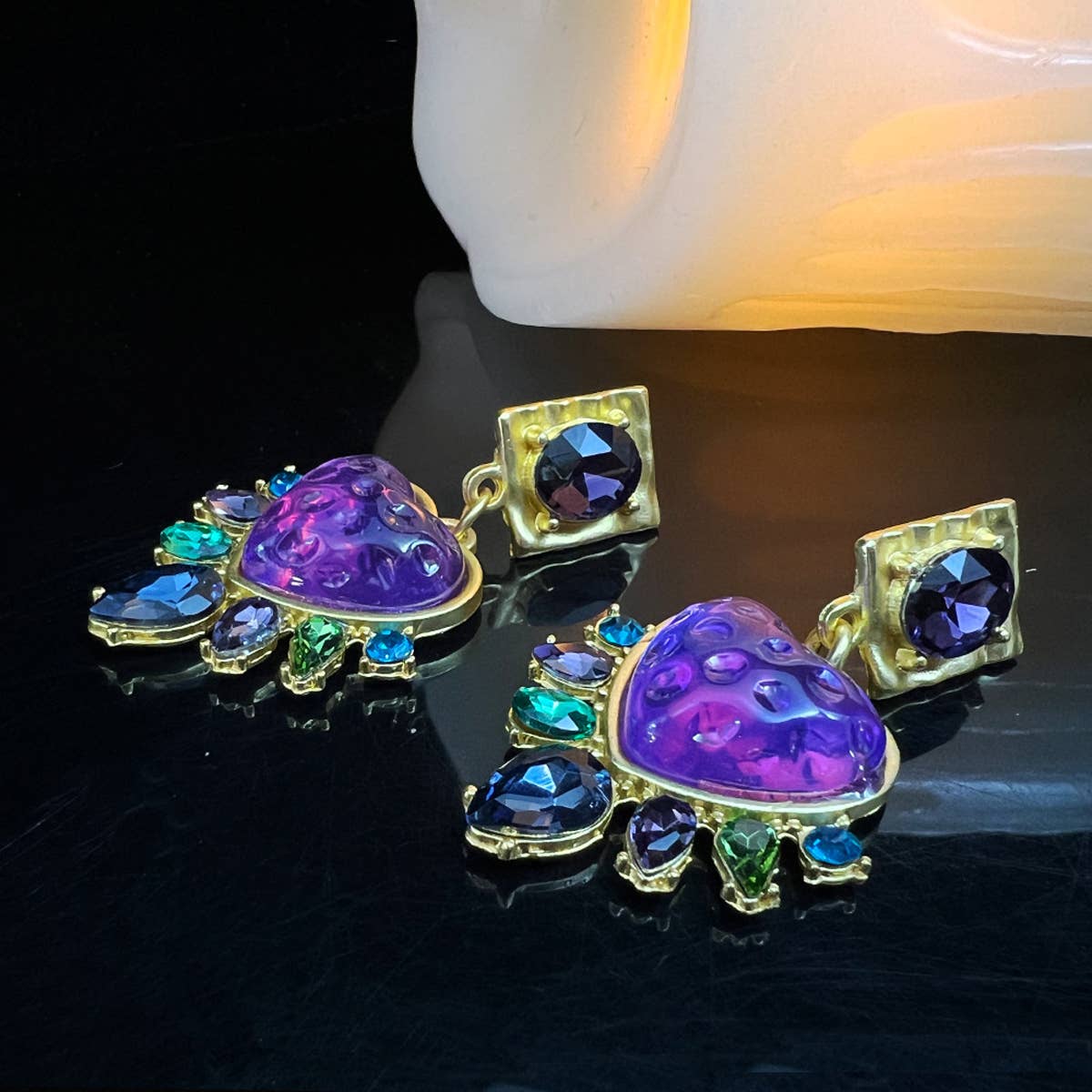 RETRO CLASSIC GLASS EARRINGS_CWAJE1107