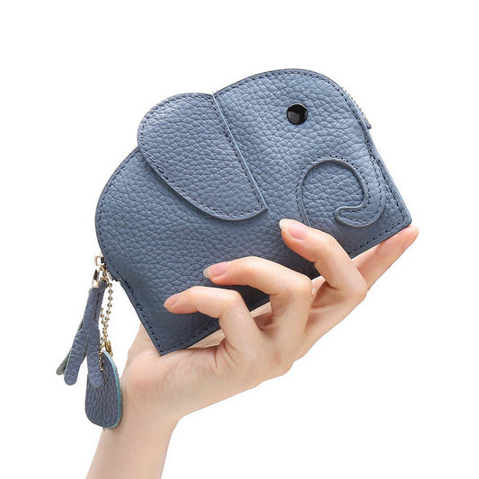 GENUINE LEATHER ELEPHANT MINI CREATIVE WALLET_CWAB3891