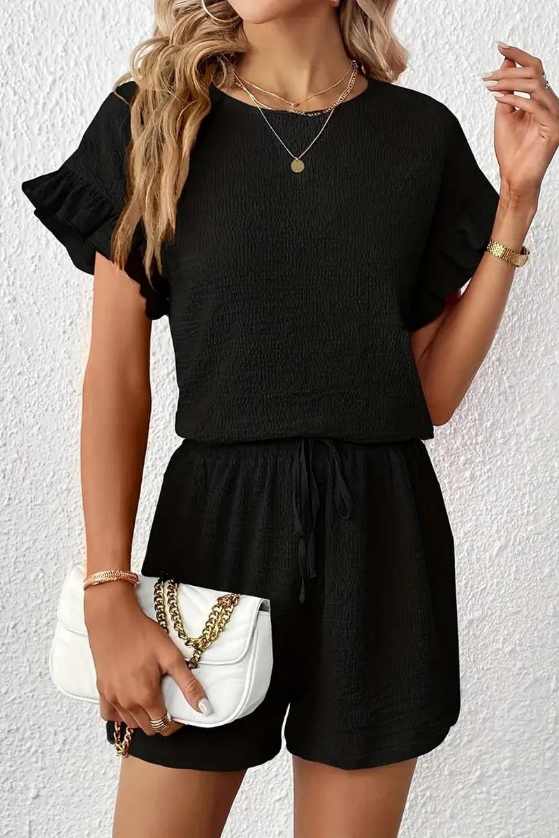 CWSTB2053_CASUAL TOP AND DRAWSTRING SHORTS SET