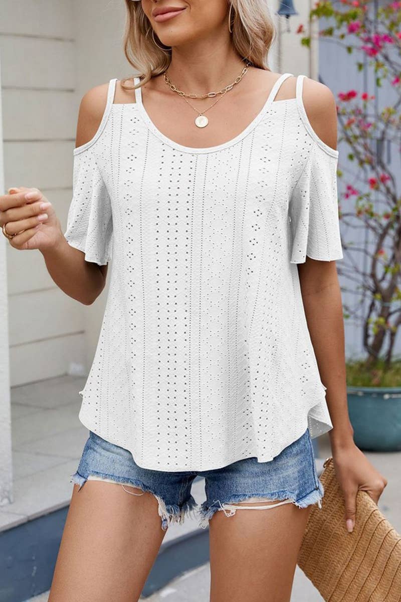 CWTTS1344_SUMMER SOLID COLOR V-NECK OFF-SHOULDER T-SHIRT