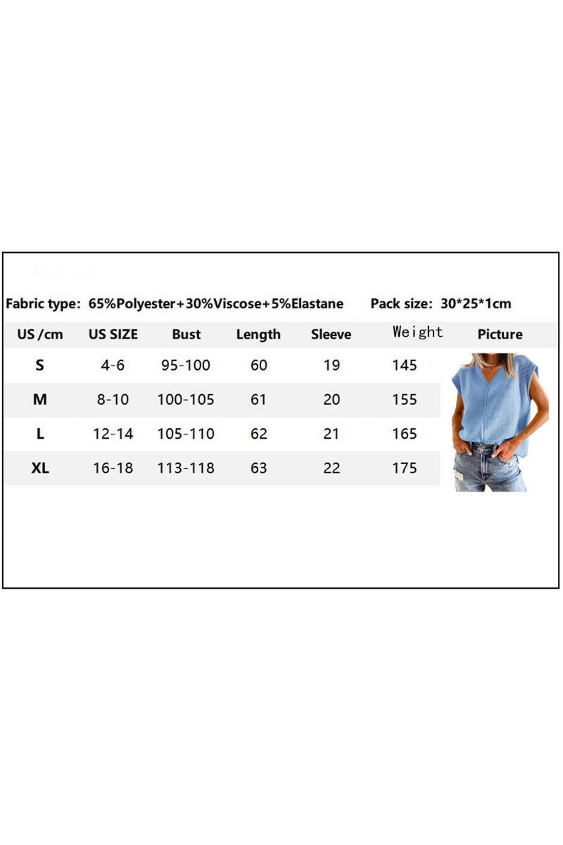 CWTTS1368_SUMMER NEW WOMEN'S V-NECK KNITTED TOPS