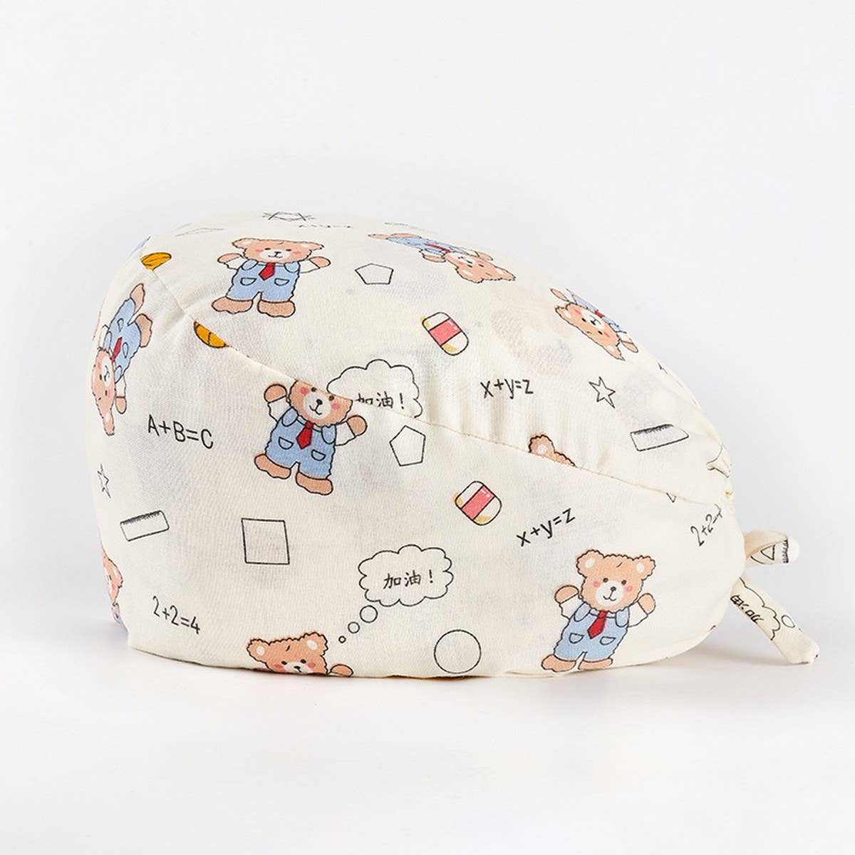 CHERRY BEAR PRINTED NURSE CAP PURE COTTON HAT_CWAH3324