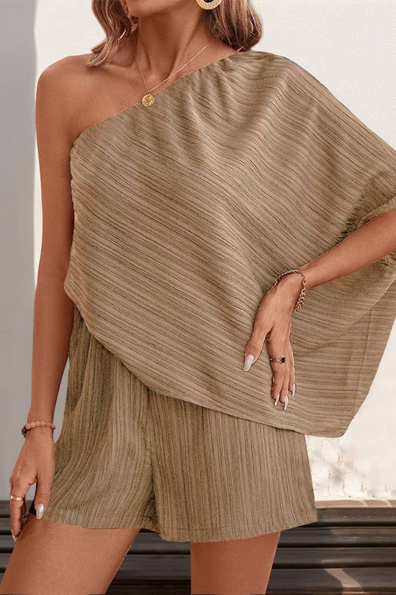 CWSJS0836_SOLID COLOR OFF-SHOULDER TEXTURED JUMPSUIT