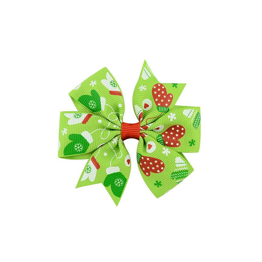 Christmas Snowman Bell Bow Hair Clip for Girls