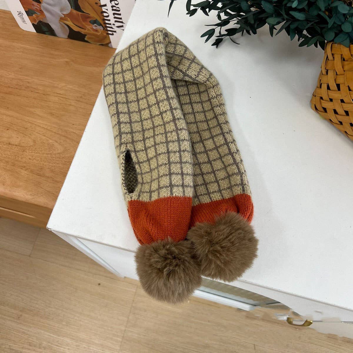 Knit Scarf,Cozy Winter Cross Neck Warmer for Kids
