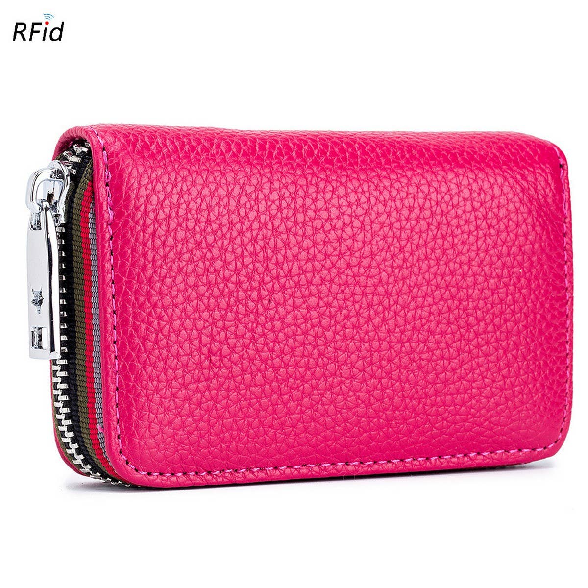 TOP LAYER COWHIDE ZIPPER GENUINE LEATHE CARD HOLDER_CWAB3835
