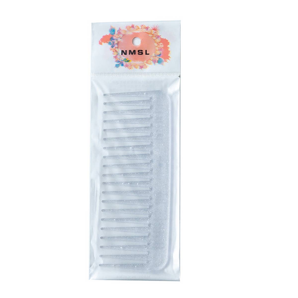 TRANSPARENT FINE-TOOTHED COLORFUL GLITTER COMB