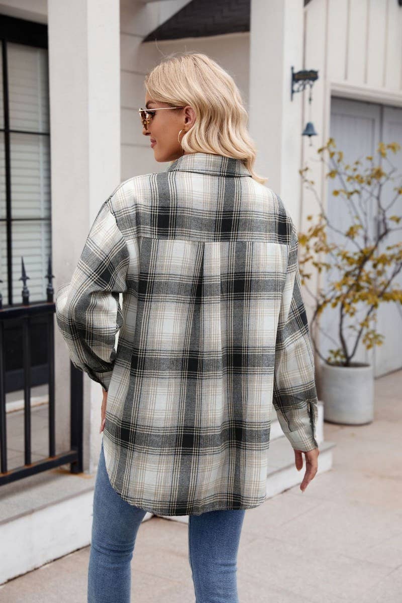 CWTSTL1455_LOOSE-FITTING BUTTON-DOWN PLAID SHIRT
