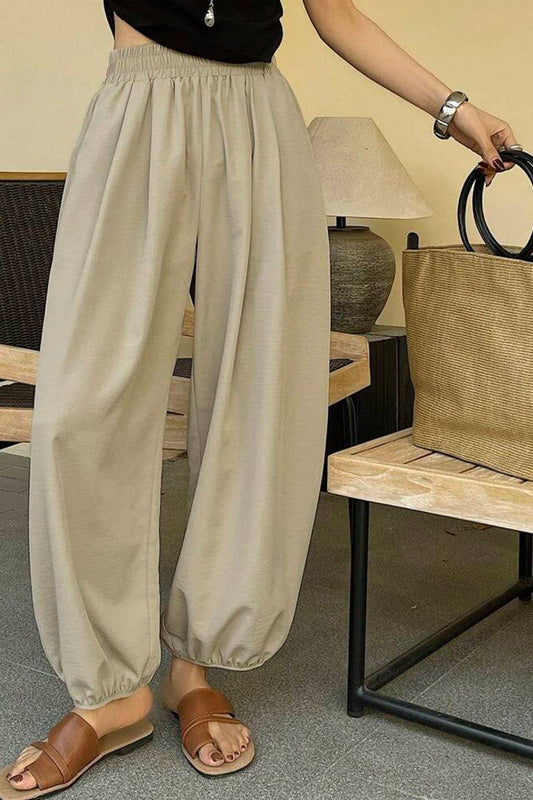 CWBLP2060_SUMMER CASUAL LOOSE CUFF HAREM PANTS