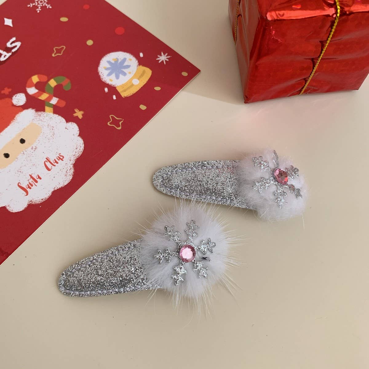 CWAHA07720_CHRISTMAS PLUSH BEAR SANTA HAT HEADBAND