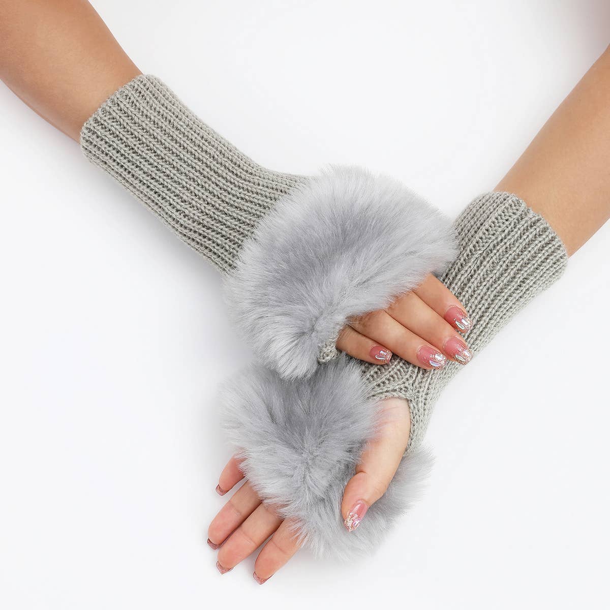 KNITTED THERMAL FINGERLESS GLOVES ARM GLOVES_CWAG0108