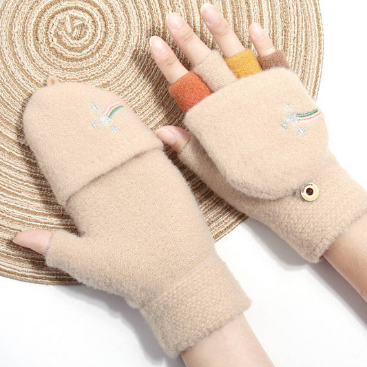 CARTOON STAMPED PLUSH KNITTED GLOVES_CWAG0128