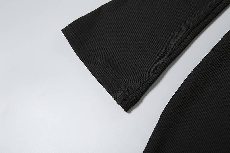 Color-blocking one-shoulder high-waisted dress