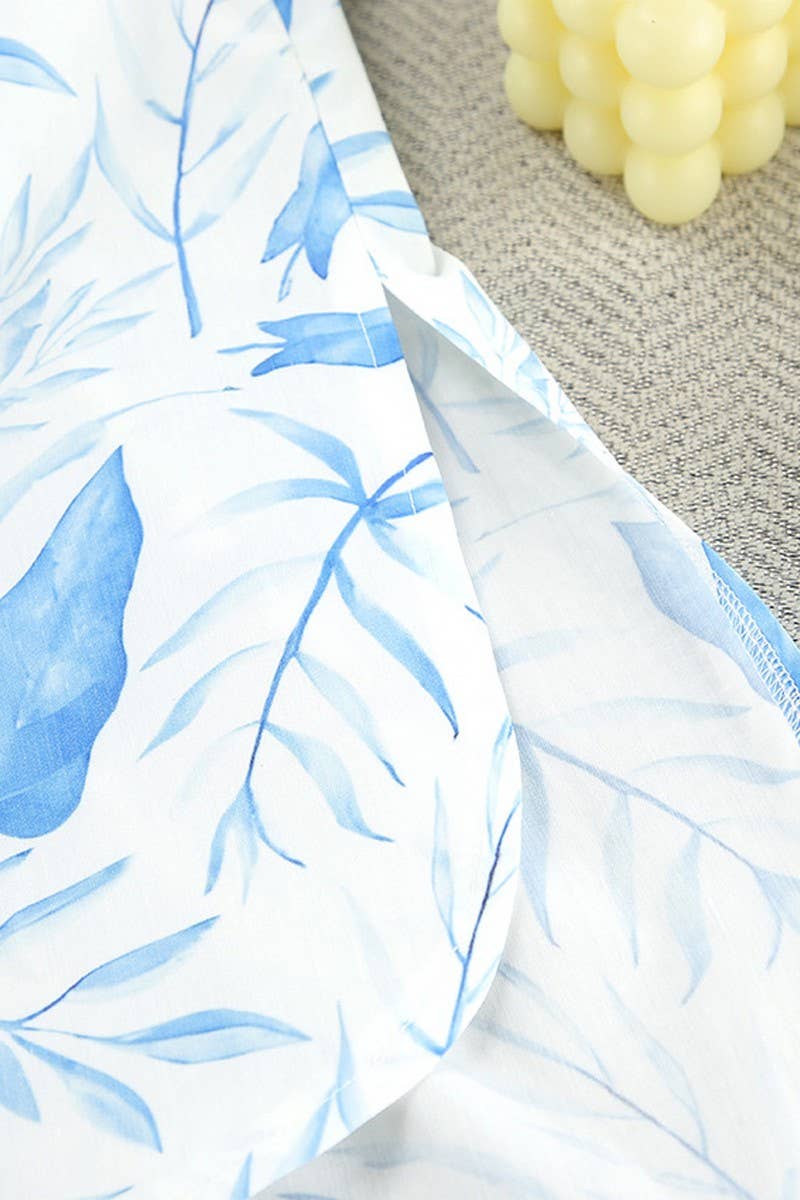 CWSPJ0403_PRINTED LOOSE PAJAMAS THREE-PIECE SET