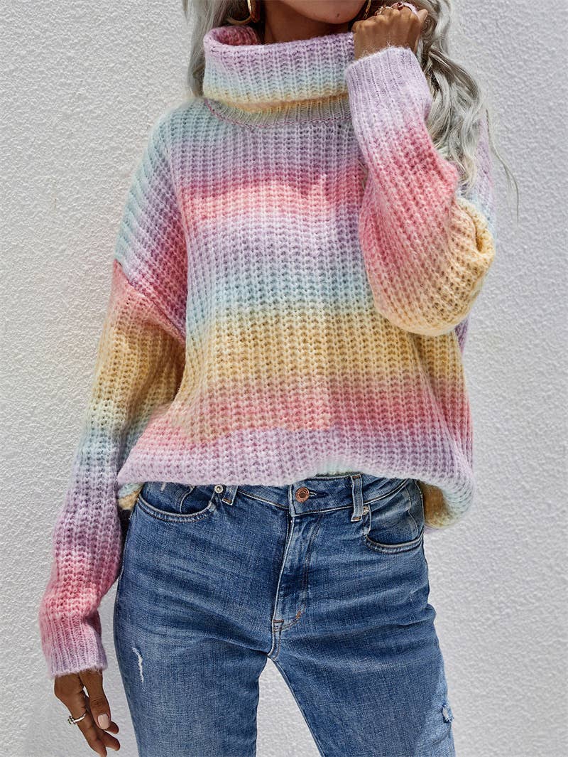 CWOSWL1399_Turtle Neck Long Sleeve Pullover Sweater