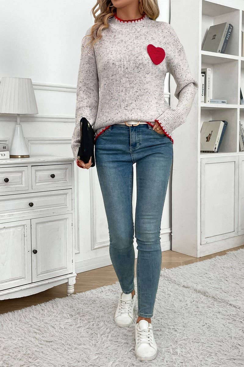 CWOSWL6232_HALF TURTLENECK VALENTINE'S DAY HEART SWEATER