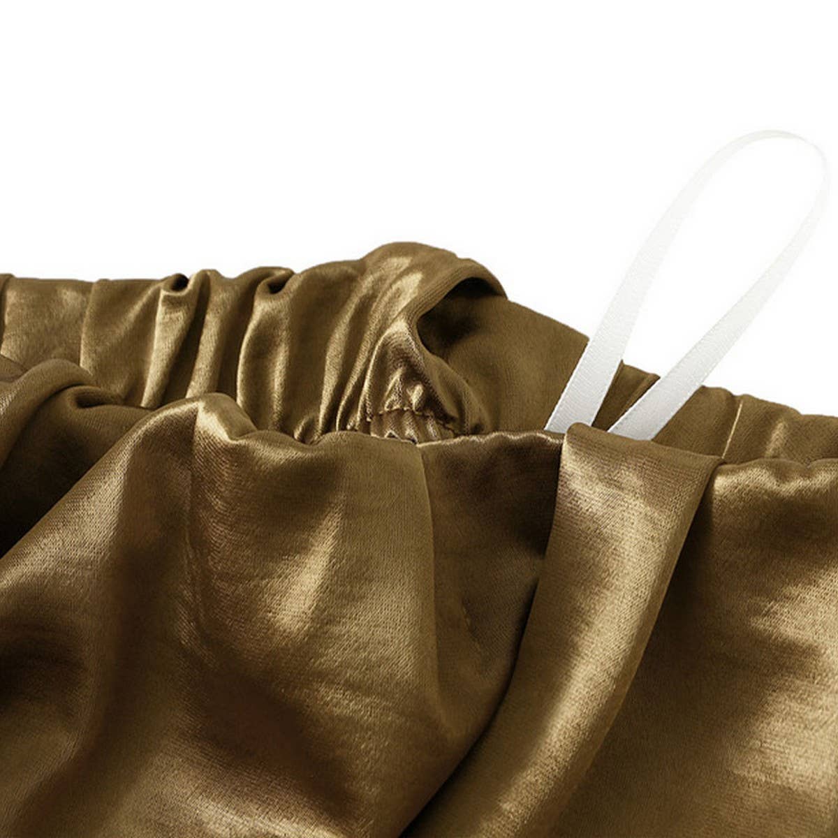 SATIN DRAPE MAXI SKIRT A-LINE SKIRT
