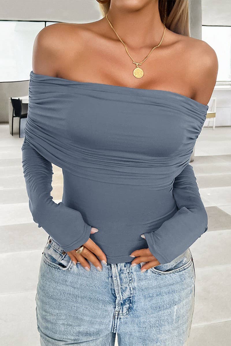 CWTTS1297_CASUAL SOLID COLOR PULLOVER ONE-SHOULDER KNITTED T