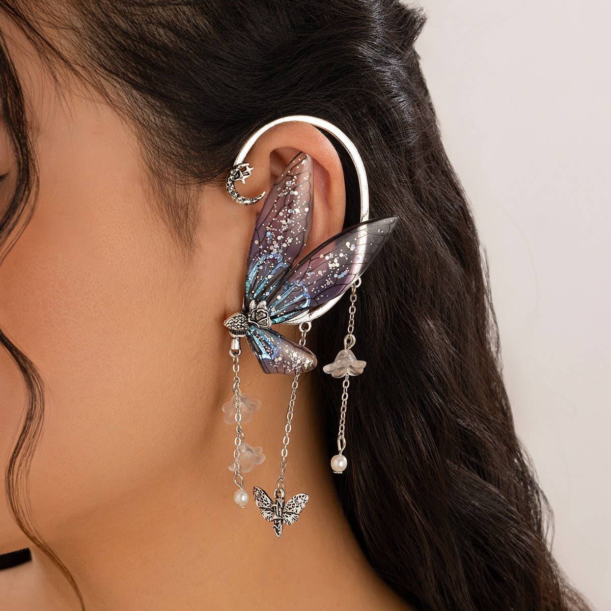 ELF EAR BUTTERFLY OUTLINE NON-PIERCING EARRINGS