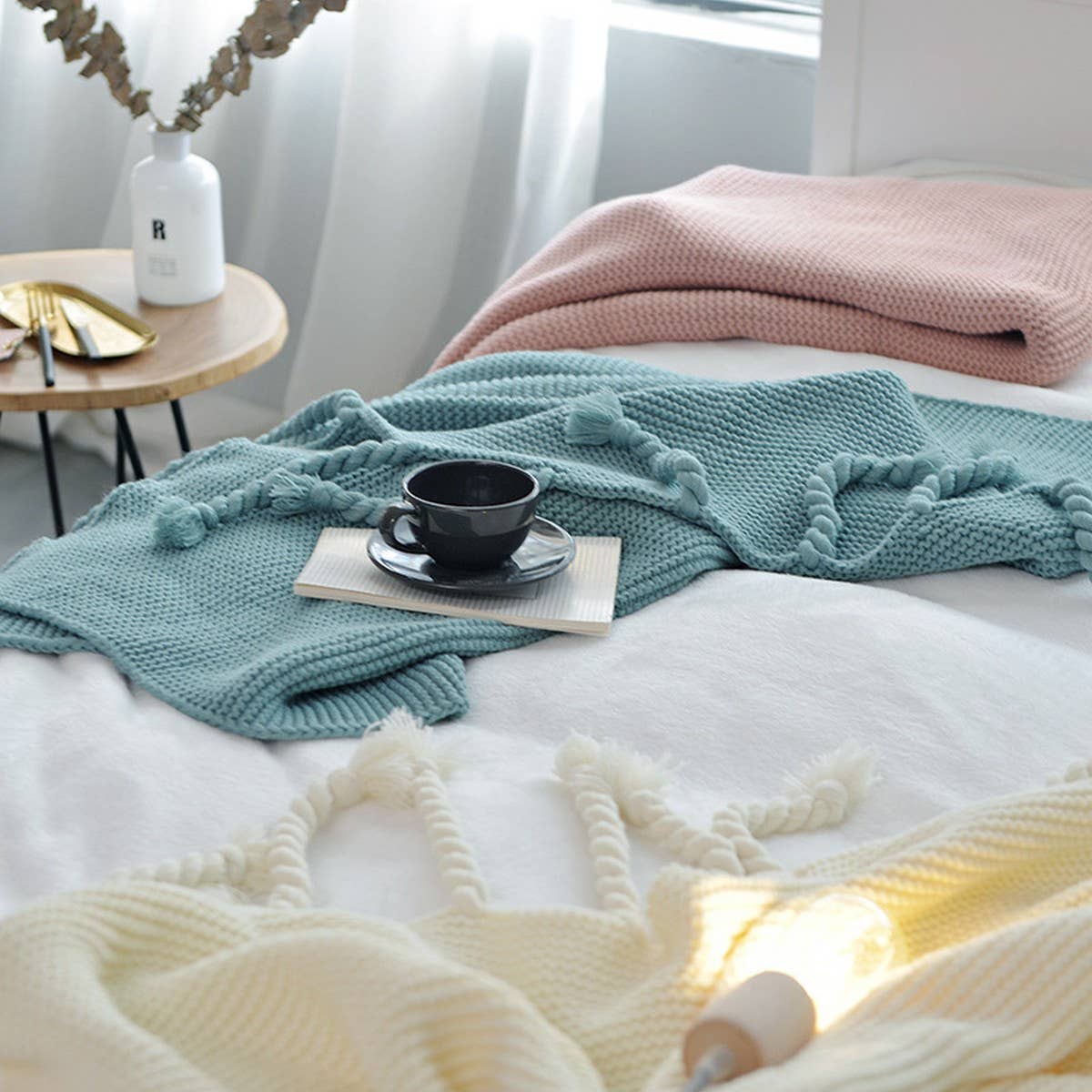 NEW SOFA COMFORTABLE KNITTED THROW BLANKET