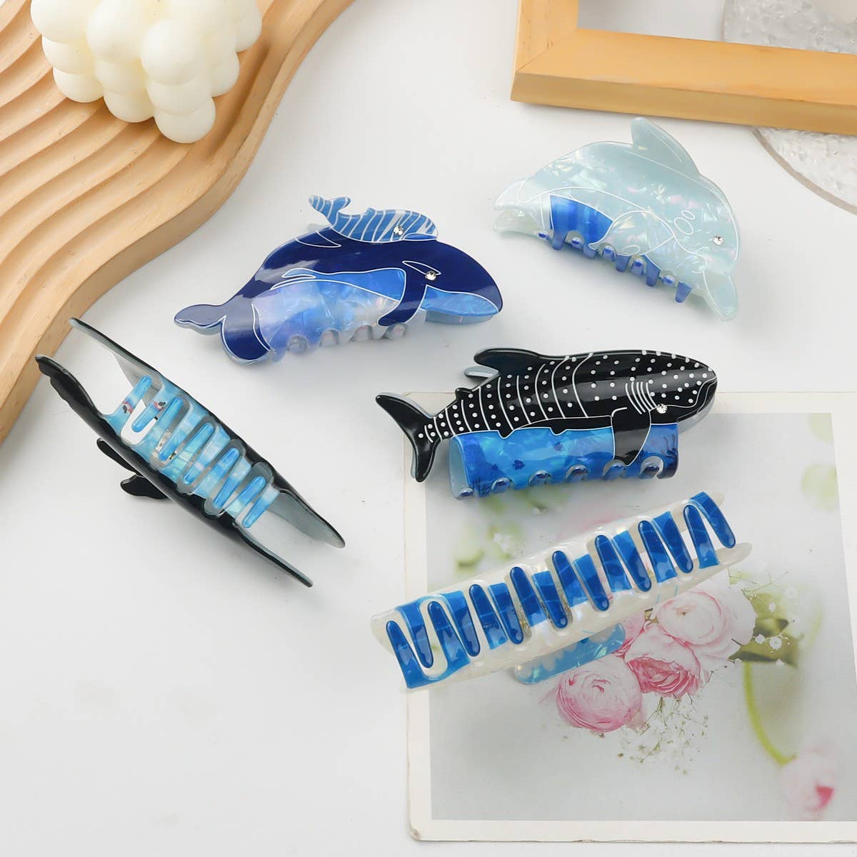 CWAHA1312_PERSONALITY BLUE WHALE SERIES HAIR CLAW CLIP