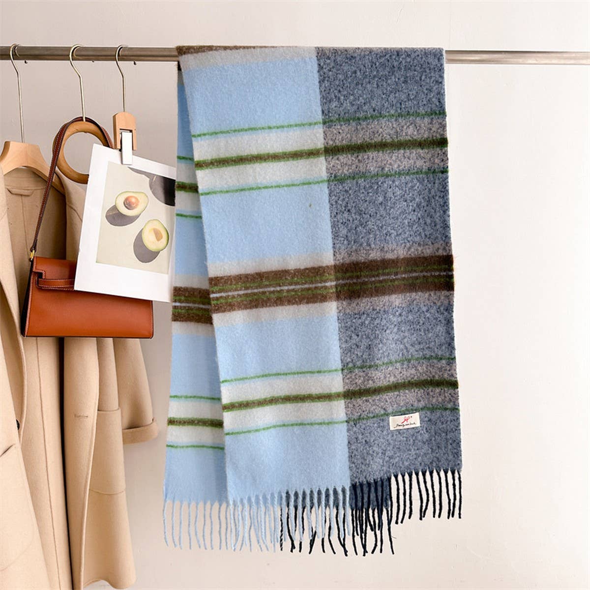 Soft Gradient Knit Tassel Scarf Wrap Shawl_CWASC2739