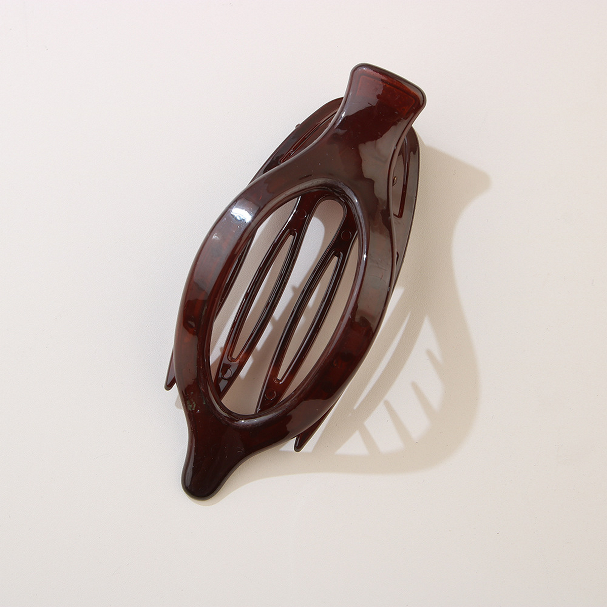 Glossy Matte Oval Hair Clip - Large Duckbill Style