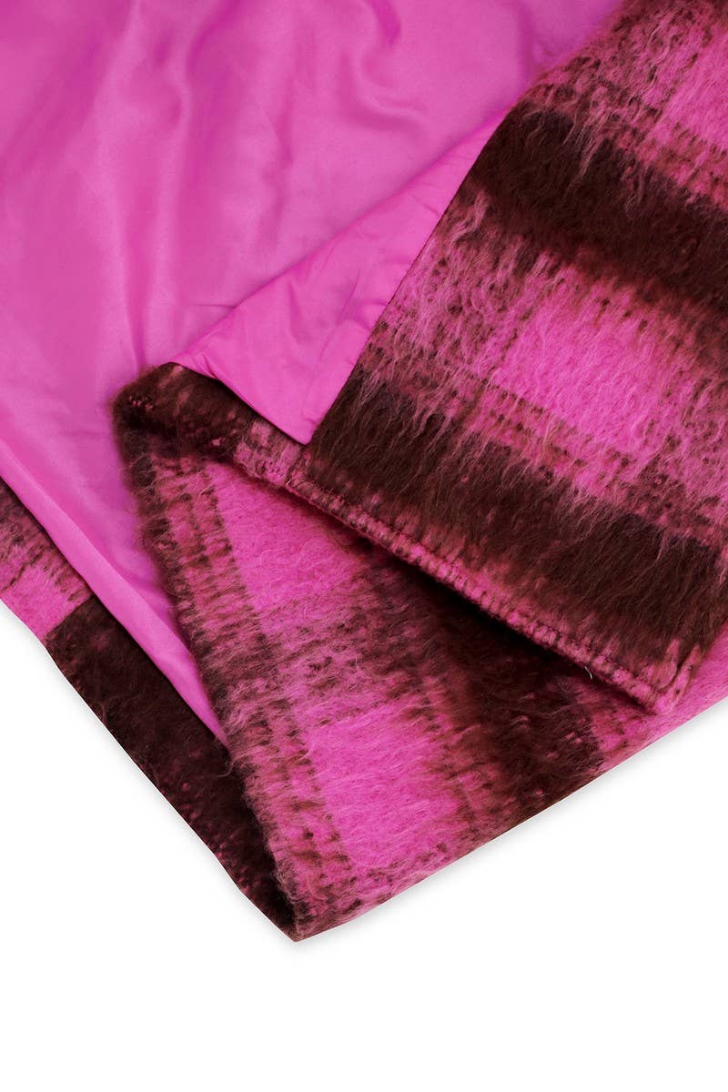 CWOCO0944_DOUBLE-BREASTED PLAID COAT WITH LARGE LAPEL