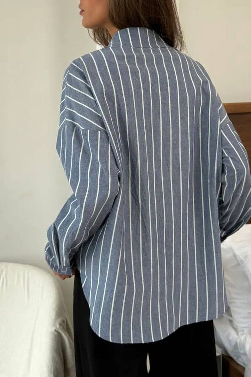 CWTSTL2896_STRIPED LONG SLEEVE BUTTON-UP SHIRT TOP