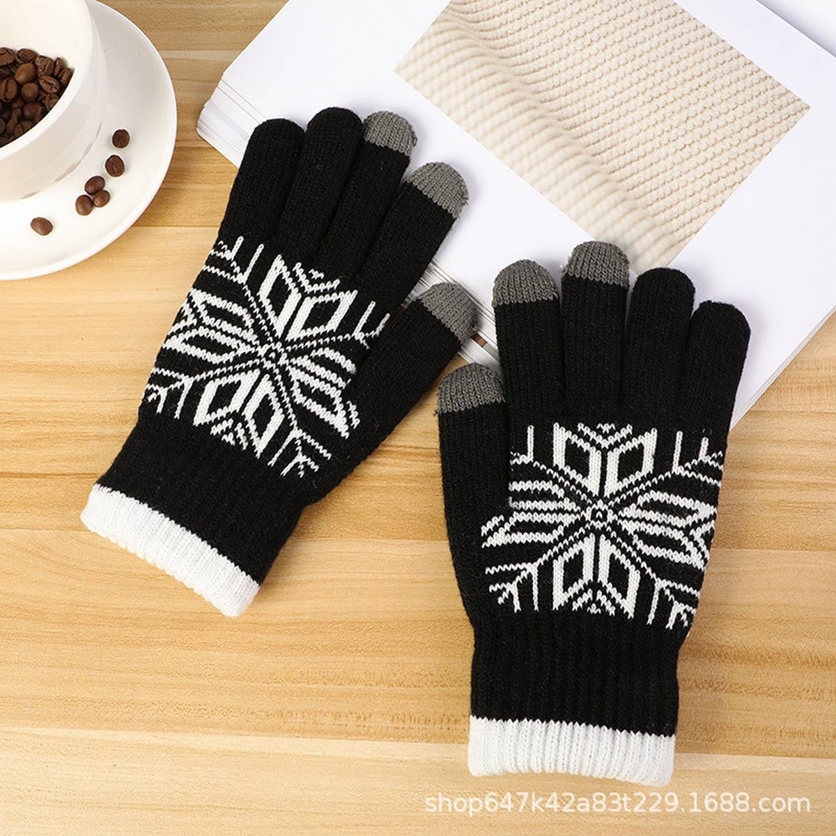 CWAG00556_WINTER KNIT TOUCHSCREEN FULL FINGER GLOVES