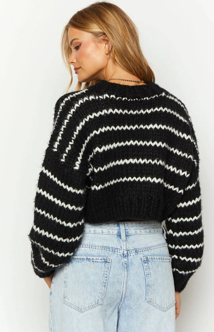 BAGGY PULLOVER WITH CREW NECK AND COLOR STRIPES