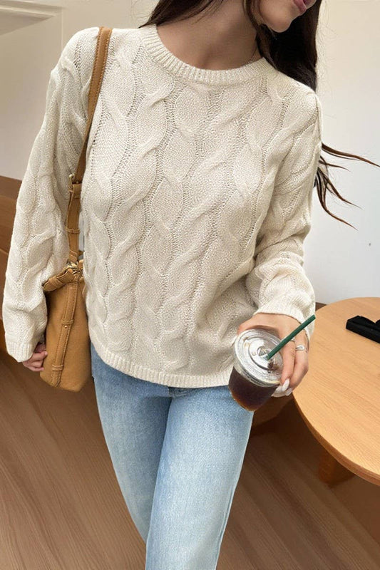 CWOSWL07484_CASUAL SIMPLE LONG SLEEVE SOLID SWEATER