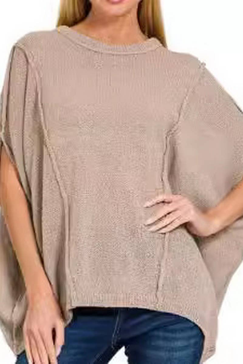 CWOSWS00162_LOOSE AND CASUAL OVERSIZED BATWING SLEEVE TOP