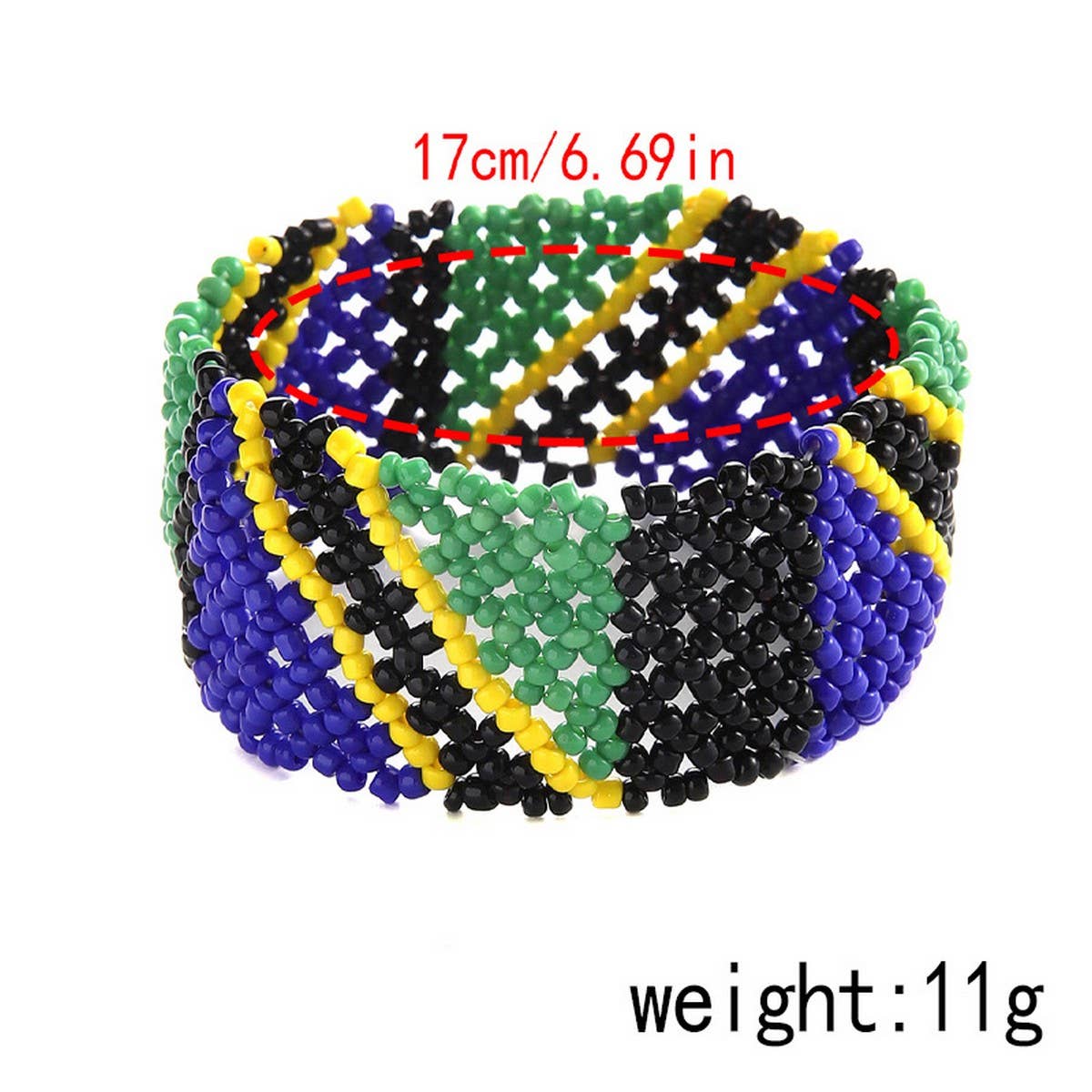 ETHNIC RICE BEAD WOVEN COLORFUL WIDE BRACELET