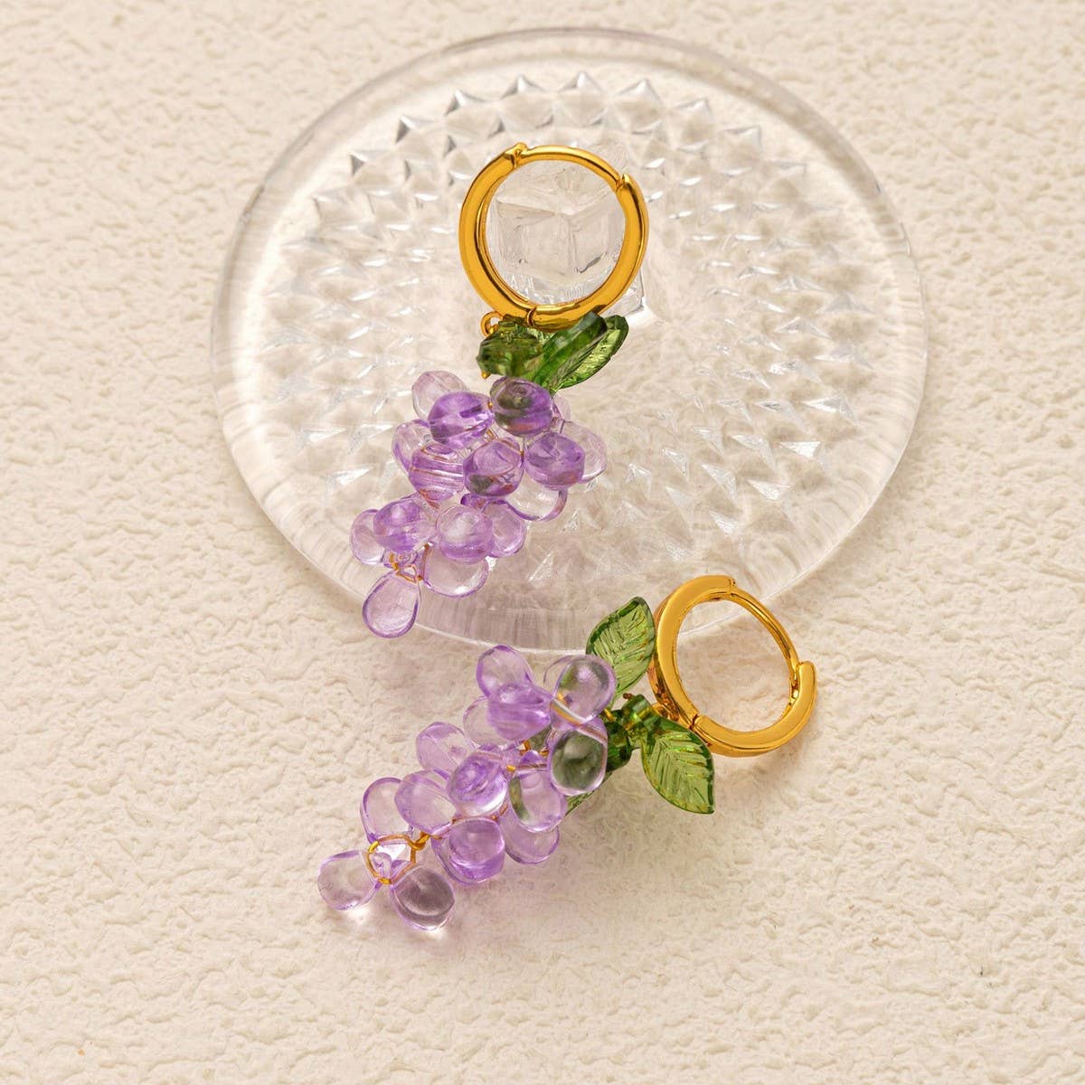 Colorful Grape Fruit 18K Gold Plated Earrings