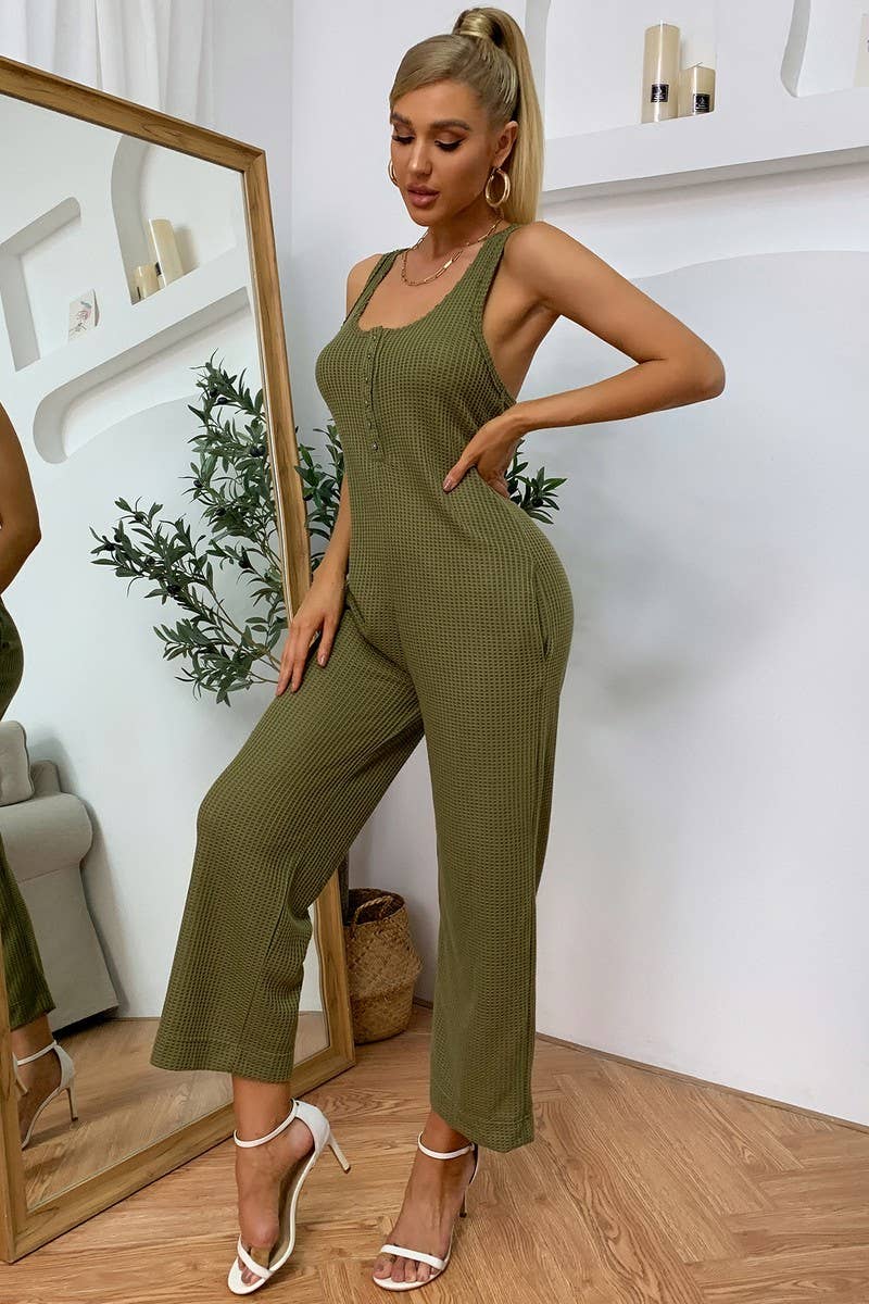 CWSJS0338_Round Neck Sleeveless Long Wide Leg Jumpsuits